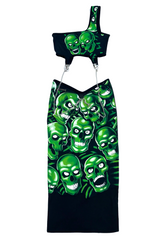 STAY FLY SKULL LONG SKIRT SET