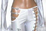 CRYSTAL LACED-UP PANTS