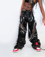 THE "DESTROY" SAFETY PINS VINYL PANTS