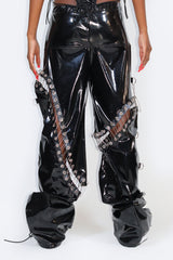 THE "DESTROY" SAFETY PINS VINYL PANTS