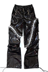 THE "DESTROY" SAFETY PINS VINYL PANTS