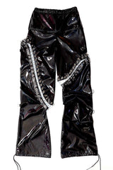 THE "DESTROY" SAFETY PINS VINYL PANTS