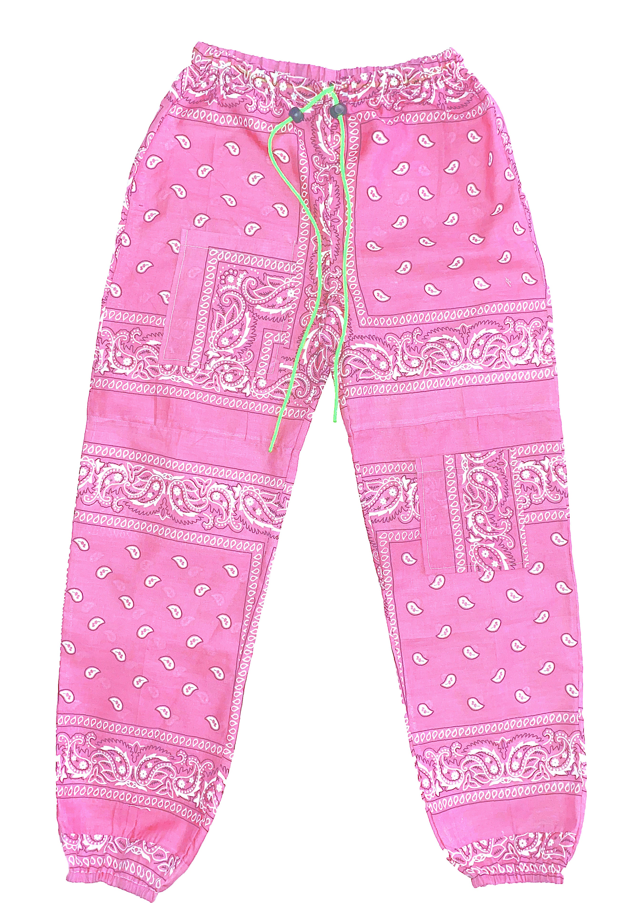 "SOLID COLOR BANDANA PANTS " multicolor