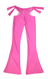 THE "PINK SUGGA " LOW RISE FLARE PANTS