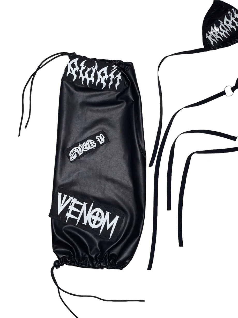 Venom Faux Leather Bralette Top