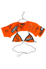 HARDCORE CHAIN CROP TEE & BRA SET